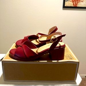 Shein red ankle strap sandals